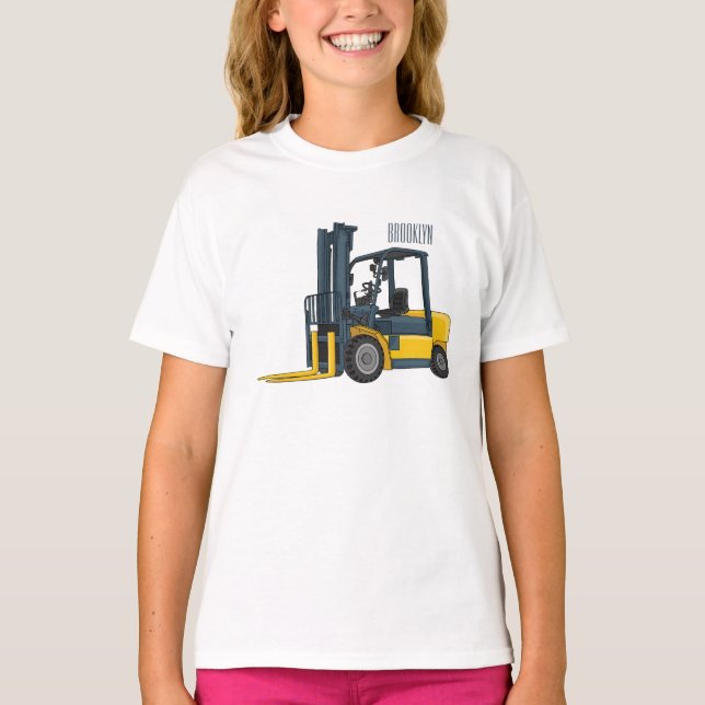 Forklift cartoon illustration T-Shirt (Front)