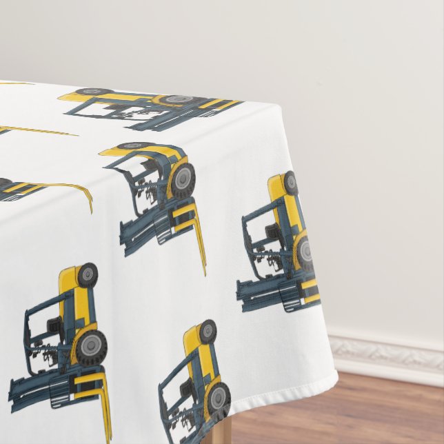 Forklift cartoon illustration tablecloth (In Situ)