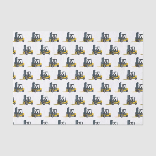 Forklift cartoon illustration tissue paper (Front)