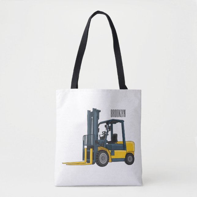 Forklift cartoon illustration tote bag (Front)