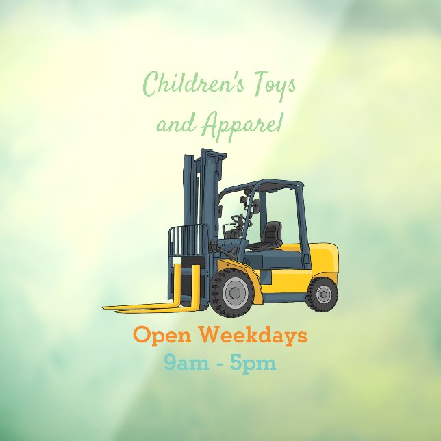 Forklift cartoon illustration window cling (Sheet 3)