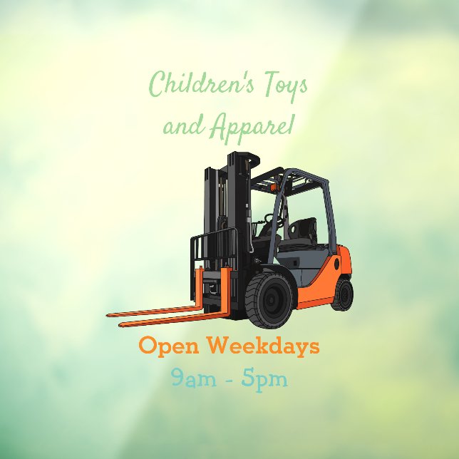 Forklift cartoon illustration window cling (Sheet 3)
