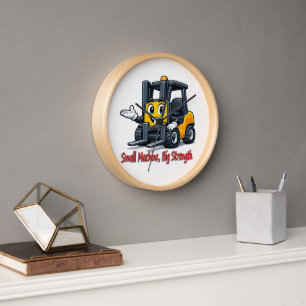 Forklift Cartoon Wall Clock Warehouse Gift