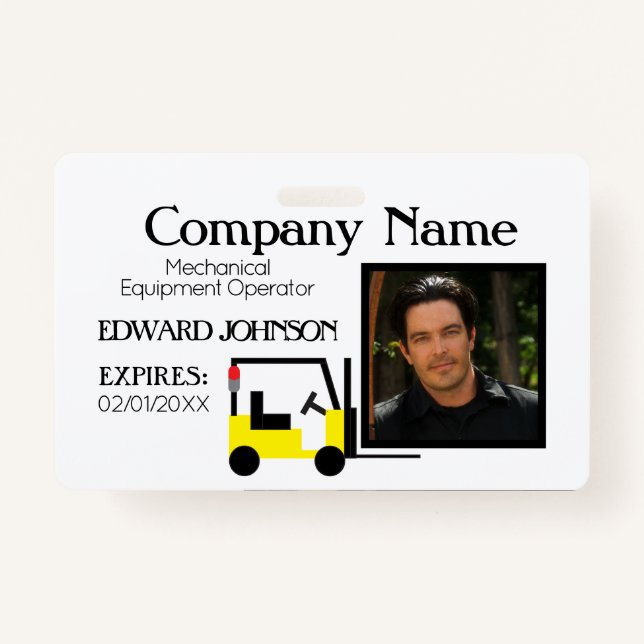 Forklift Company Employee 2 ID Badge (Front)