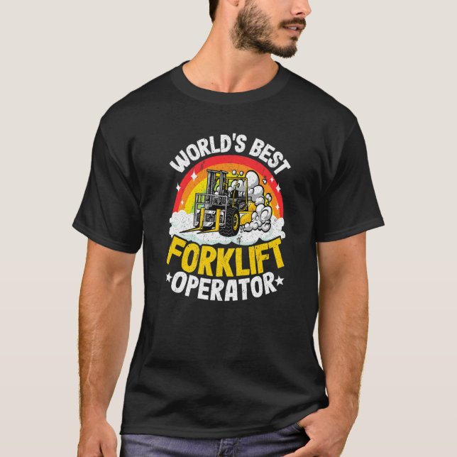 Forklift Driver Rainbow World's Best Forklift Oper T-Shirt (Front)