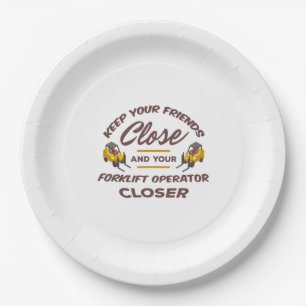 Forklift Friends Paper Plate