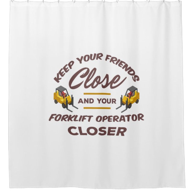 Forklift Friends Shower Curtain (Front)