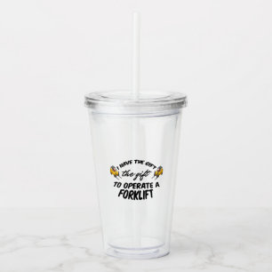 Forklift Gift Acrylic Tumbler
