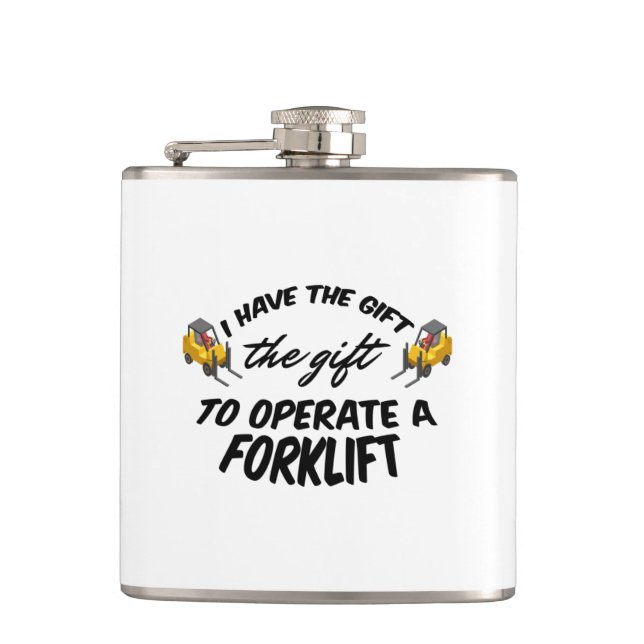 Forklift Gift Hip Flask (Front)
