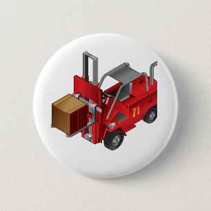 Forklift, Kids Pallet Truck Design 6 Cm Round Badge