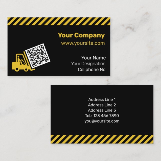 Forklift Lifting QR Code Business Card (Front/Back)