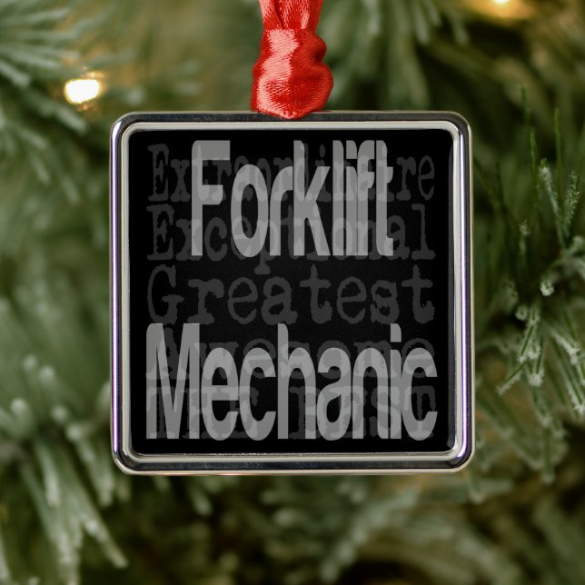 Forklift Mechanic Extraordinaire Metal Tree Decoration (Tree)