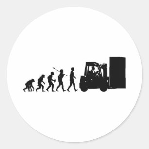 Forklift Operator Classic Round Sticker