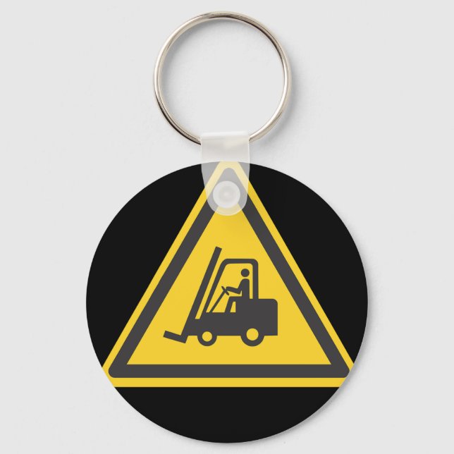 Forklift Operator Driver Fun Warehouse Caution Key Ring (Front)