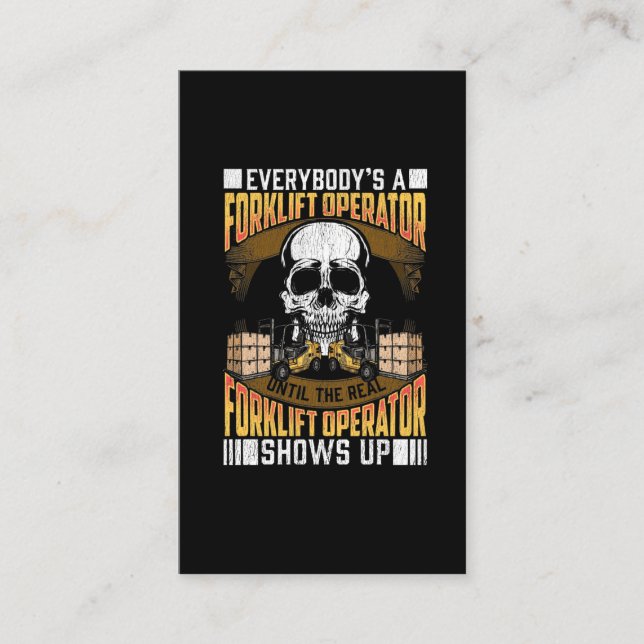 Forklift Operator Funny Warehouse Employee Humor Business Card (Front)