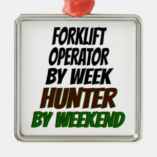 Forklift Operator Hunter Metal Tree Decoration