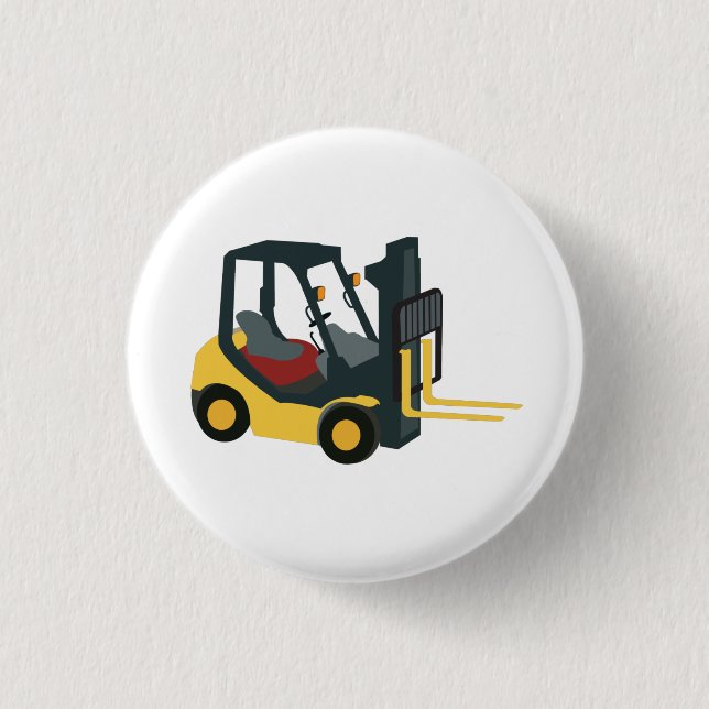 Forklift Truck 3 Cm Round Badge (Front)