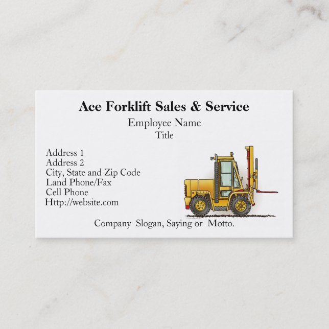 Forklift Truck Business Cards (Front)