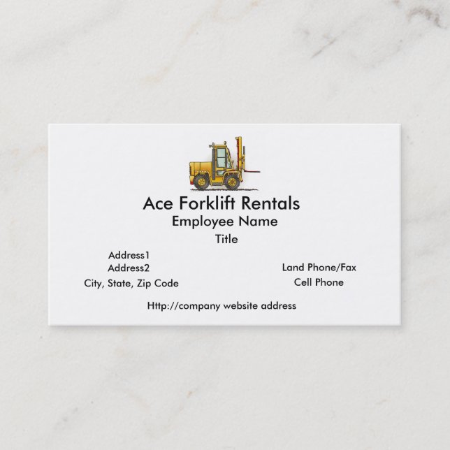 Forklift Truck Business Cards (Front)