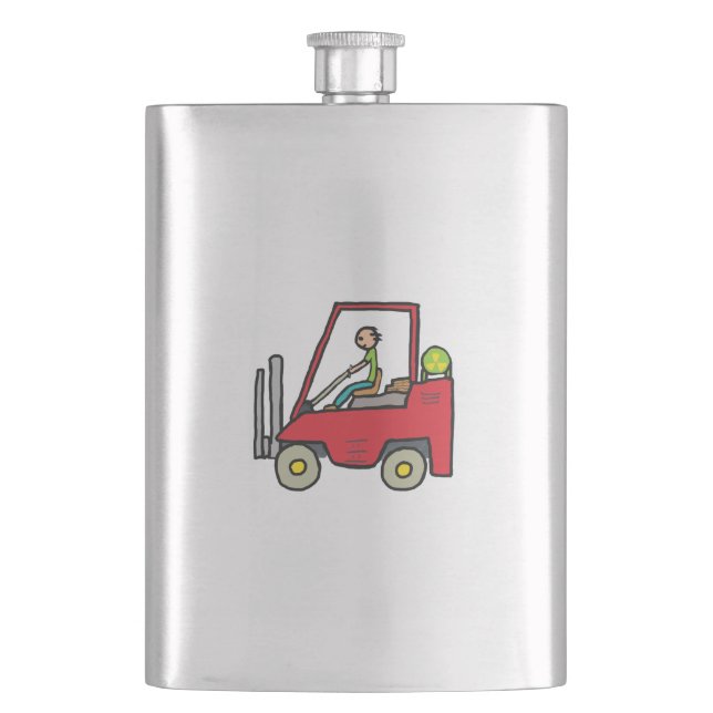 Forklift Truck Hip Flask (Front)