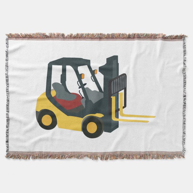 Forklift Truck Throw Blanket (Front)
