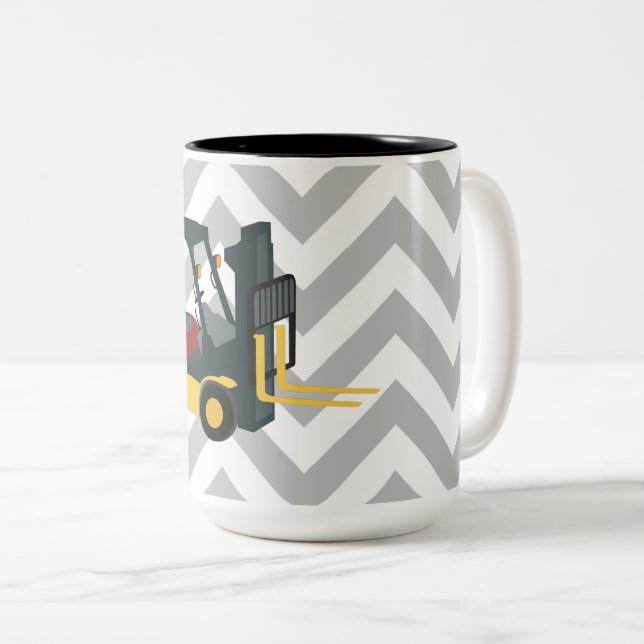 Forklift Truck Two-Tone Coffee Mug (Front Right)