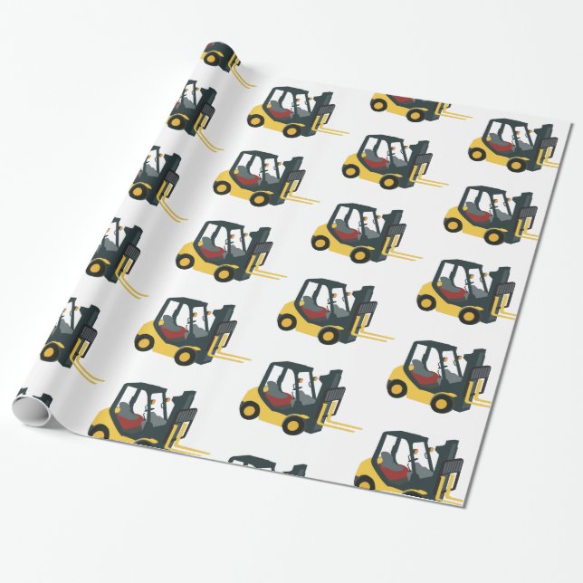 Forklift Truck Wrapping Paper (Unrolled)