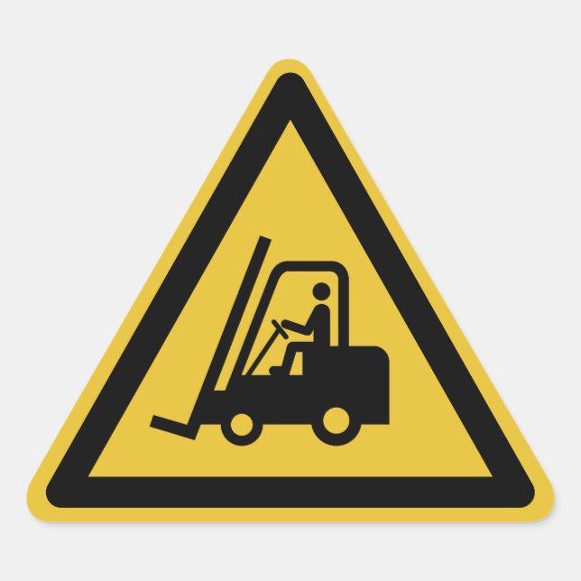 Forklift Warning Triangle Sign Triangle Sticker (Front)