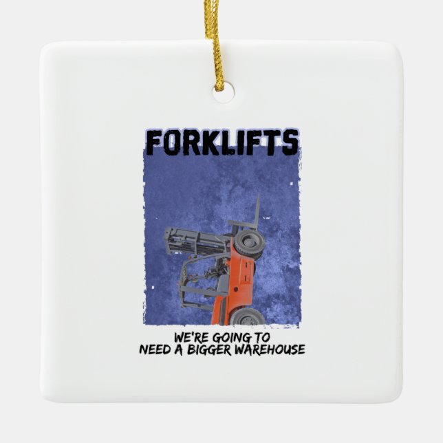 Forklifts Parody Ceramic Ornament (Front)