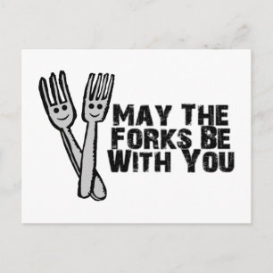 Forks Be With You Postcard