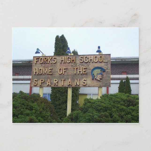 Forks High School, Home of the Spartans Postcard (Front)
