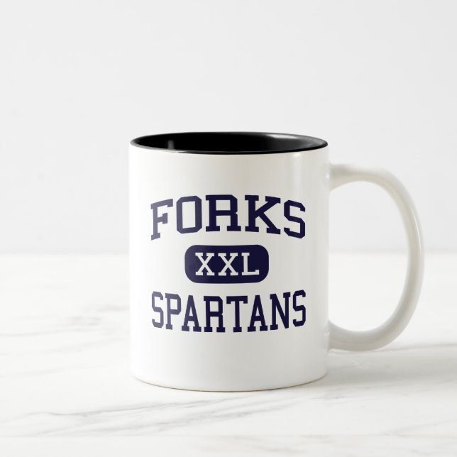 Forks - Spartans - High School - Forks Washington Two-Tone Coffee Mug (Right)