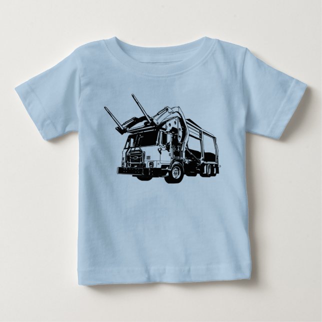 Forks Up Frontloading Garbage Trash Truck Baby T-Shirt (Front)