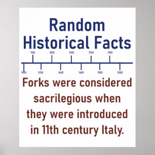 Forks Were Considered Sacrilegious - History Fact Poster