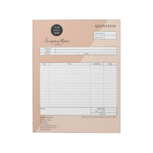 Form Business Quotation, Invoice, Add Your Logo No Notepad