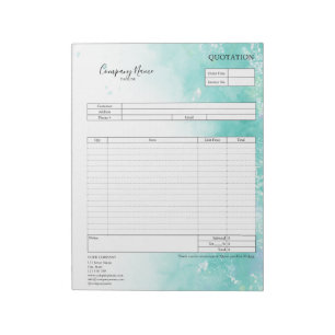 Form Business Quotation, Invoice or Sales Receipt Notepad