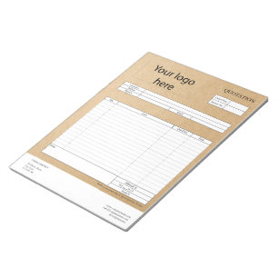 Form Business Quotation, Invoice or Sales Receipt Notepad