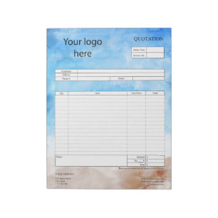 Form Business Quotation, Invoice or Sales Receipt Notepad