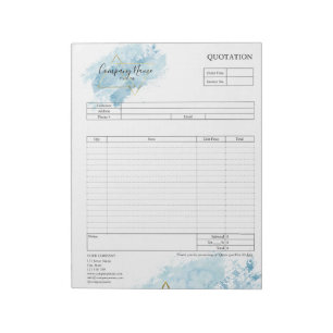 Form Business Quotation, Invoice or Sales Receipt Notepad