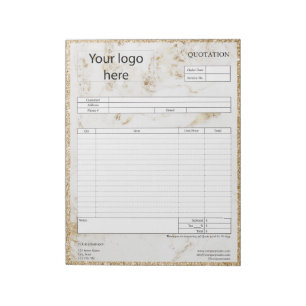 Form Business Quotation, Invoice or Sales Receipt Notepad