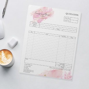 Form Business Quotation, Invoice or Sales Receipt Notepad