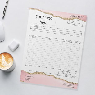 Form Business Quotation, Invoice or Sales Receipt Notepad