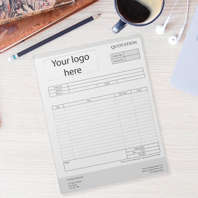Form Business Quotation, Invoice or Sales Receipt  Notepad (Creator Uploaded)