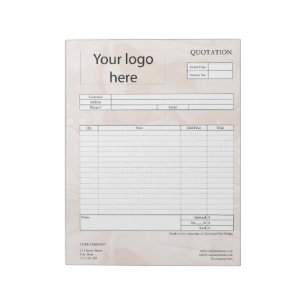 Form Business Quotation, Invoice or Sales Receipt Notepad