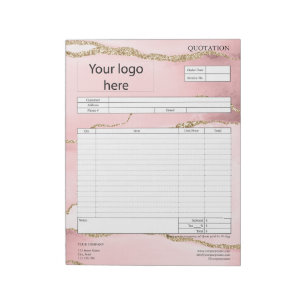 Form Business Quotation, Invoice or Sales Receipt Notepad