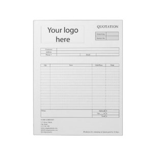 Form Business Quotation, Invoice or Sales Receipt  Notepad