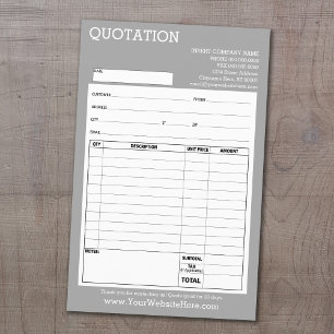 Form - Business Quotation or Invoice - Light Grey