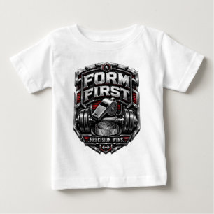 Form First Metallic Gym Emblem Badge Illustration Baby T-Shirt