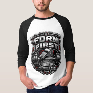 Form First Metallic Gym Emblem Badge Illustration T-Shirt