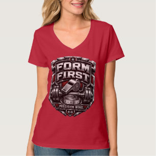 Form First Metallic Gym Emblem Badge Illustration T-Shirt